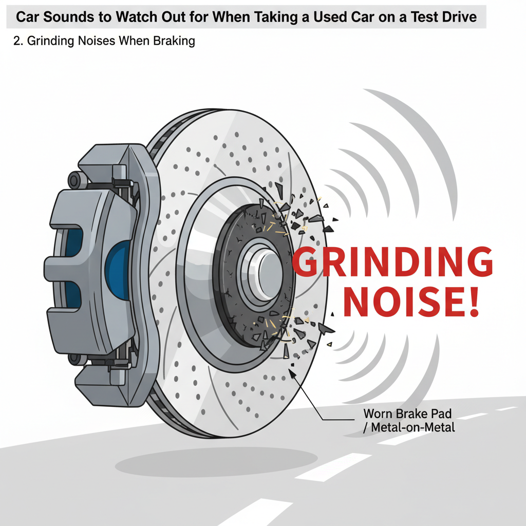 2. Grinding Noises When Braking - Car Sounds to Watch Out for When Taking a Used Car on a Test Drive