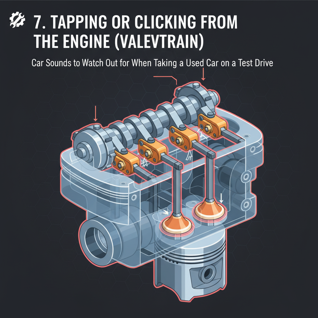 7. Tapping or Clicking from the Engine (Valvetrain) - Car Sounds to Watch Out for When Taking a Used Car on a Test Drive