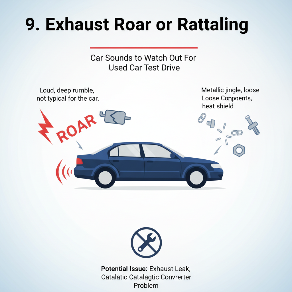 9. Exhaust Roar or Rattling - Car Sounds to Watch Out for When Taking a Used Car on a Test Drive