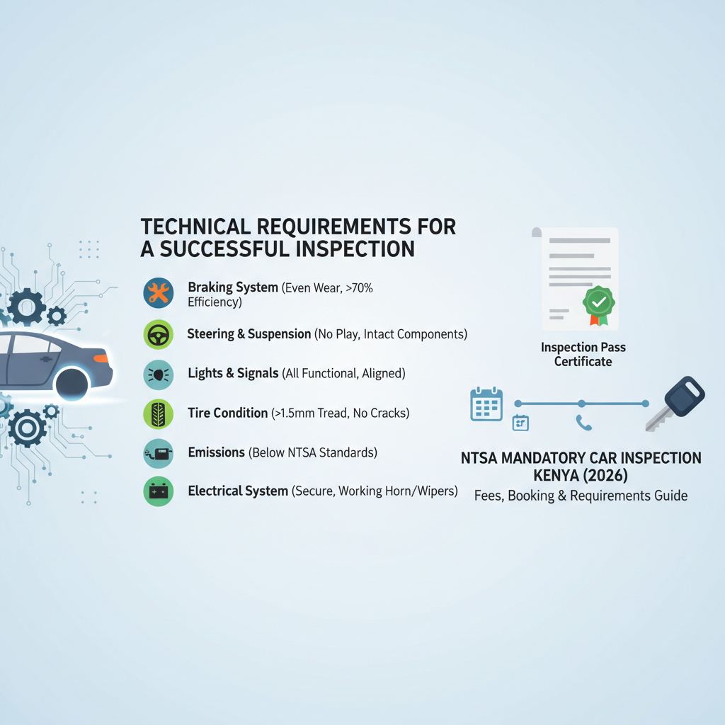 Technical Requirements for a Successful Inspection - NTSA Mandatory Car Inspection Kenya: Full Guide to Fees, Booking & Requirements (2026)